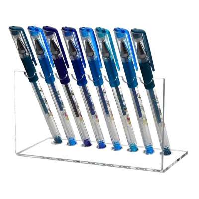 8 Slots Clear Acrylic Pen Holder Plastic Paint Brush Display Rack Pencil Storage Holder Organizer