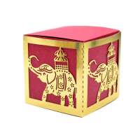 Elephant laser cut baby shower party wedding gift box with sleeve