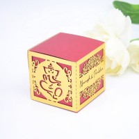 Wedding indian style laser cut personalized genesha design candy box