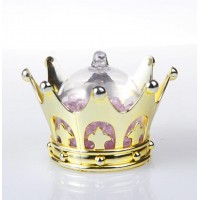 Wedding or Baby Shower Gold or Silver Elegant Cross Crown Plastic Candy Box